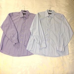 Set of 2 Kirkland Signature Long Sleeve Button Down Dress Shirts